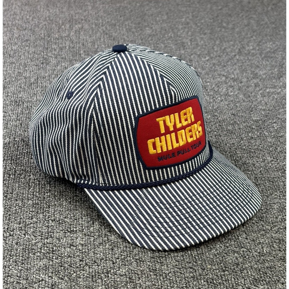 Tyler Childers Mule Pull Tour Hat Hickory Striped Train Conductor 2024 Rare